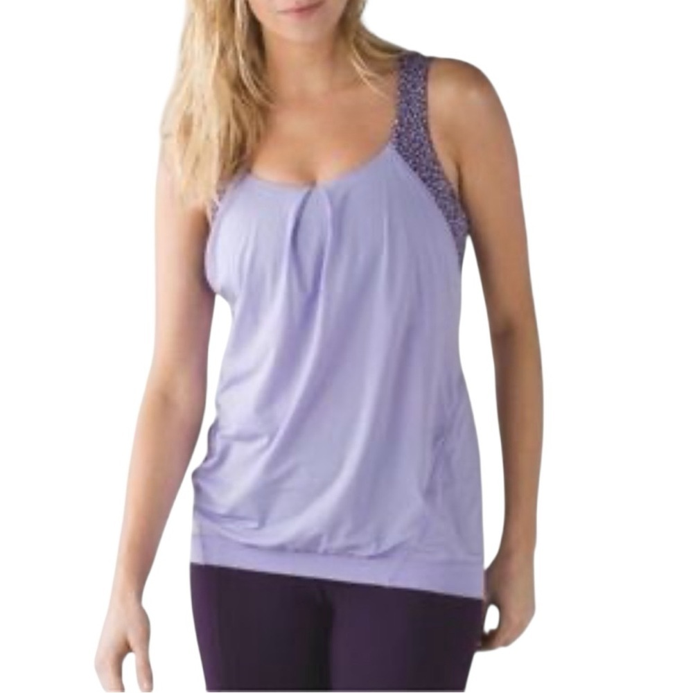 Lululemon Tank 6 Nouveau Limits Mosaic Lilac Zinfandel Racerback Studiocore Yoga
